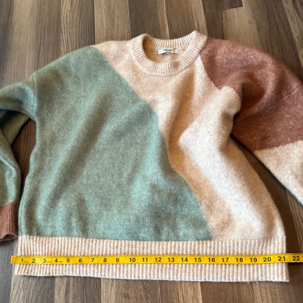 Madewell Cedarbrook Pullover Sweater in Colorblock Size Large - Picture 10 of 13